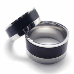 Anillo De Titanio Negro De 8 Mm Para Hombre