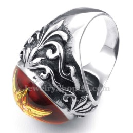 Anillo De Titanio Con Estrella De David Dorada