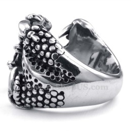 Anillo De Pata De Titanio Con Diamantes De Imitación Rojos