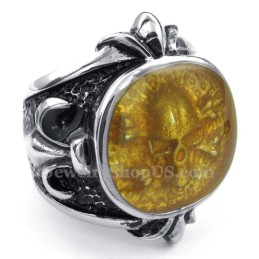 Anillo De Calavera Con Polvo De Titanio