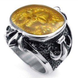 Anillo De Calavera Con Polvo De Titanio
