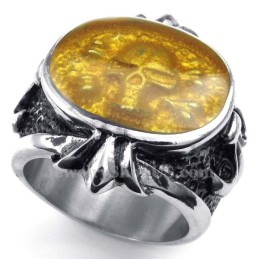 Anillo De Calavera Con Polvo De Titanio