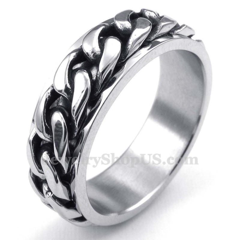 Anillo De Cadena Giratorio De Titanio Anillo De Cadena Giratorio De Titanio