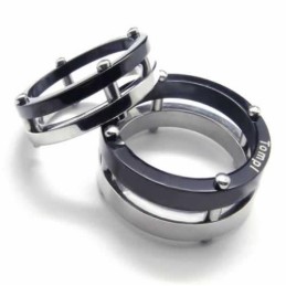 Anillo De Titanio Two Circles Para Hombre De 6 Mm