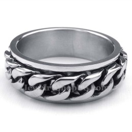 Anillo De Cadena Giratorio De Titanio