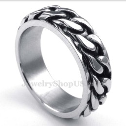 Anillo De Cadena Giratorio De Titanio