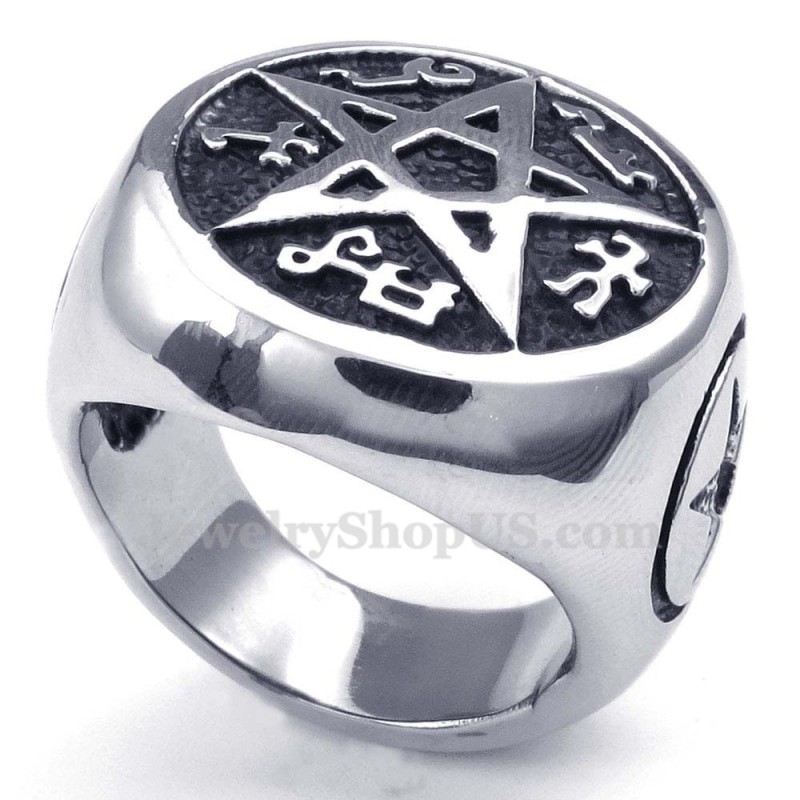 Anillo De Estrella De Cinco Puntas De Titanio Anillo De Estrella De Cinco Puntas De Titanio