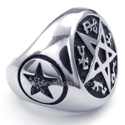 Anillo De Estrella De Cinco Puntas De Titanio