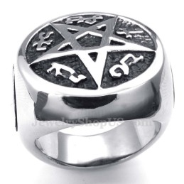 Anillo De Estrella De Cinco Puntas De Titanio