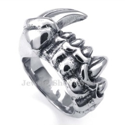 Anillo De Titanio Con Dientes De Monstruo