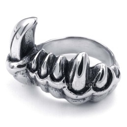 Anillo De Titanio Con Dientes De Monstruo