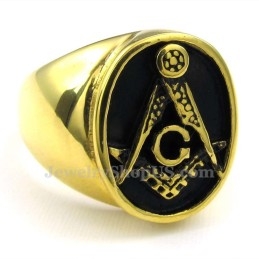 Anillo Masónico De Titanio Y Oro