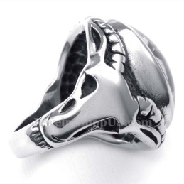Anillo De Titanio Azul Con Estrella De Cinco Puntas En Oro