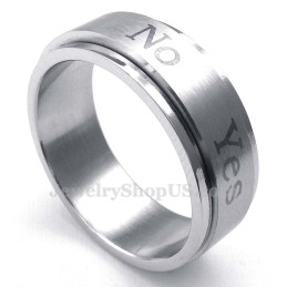 Sí No Anillo De Titanio (Se Puede Girar)
