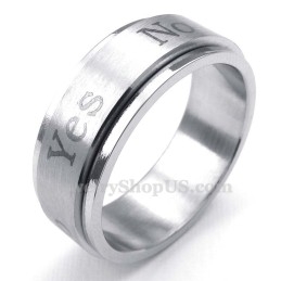 Sí No Anillo De Titanio (Se Puede Girar)