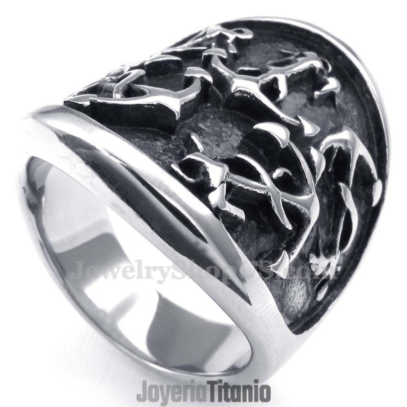Anillo De Titanio Con Anclas