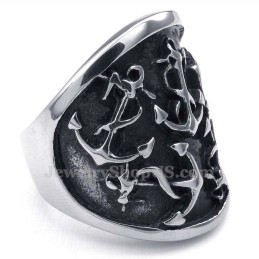 Anillo De Titanio Con Anclas