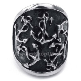Anillo De Titanio Con Anclas