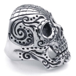 Anillo De Calavera De Titanio