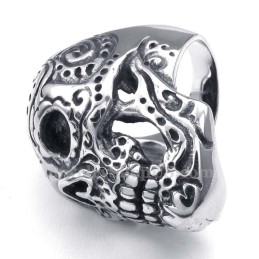 Anillo De Calavera De Titanio