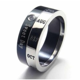Anillo Sweet Day De 8 Mm Con Incrustaciones De Diamantes De Titanio
