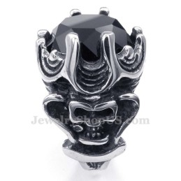 Anillo De Titanio Con Circonita Negra