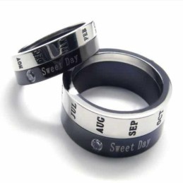 Anillo Sweet Day De 8 Mm Con Incrustaciones De Diamantes De Titanio