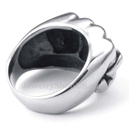 Anillo De Puño De Titanio Con Circonita Roja
