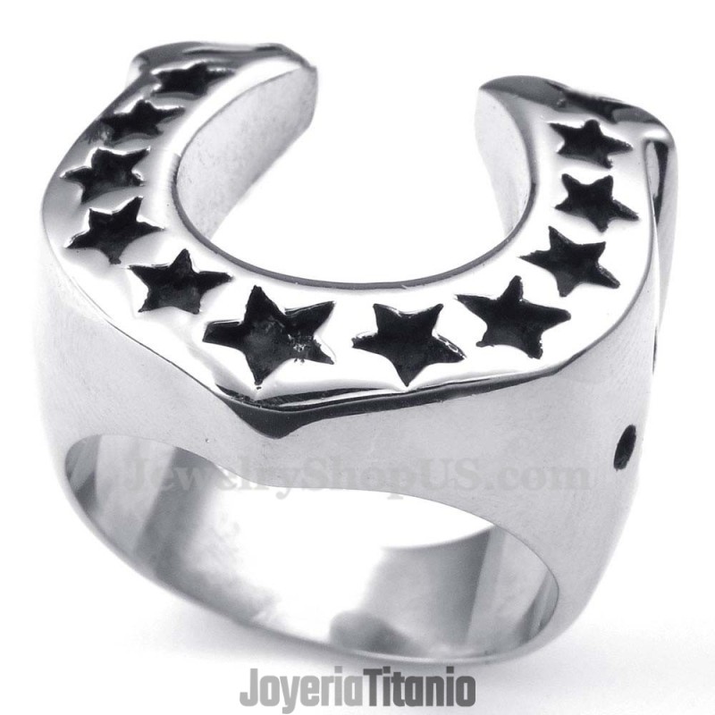 Anillo De Titanio Para Casco De Caballo Con Estrella De Cinco Puntas Anillo De Titanio Para Casco De Caballo Con Estrella De Cinco Puntas