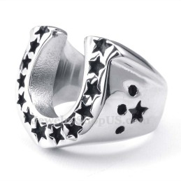 Anillo De Titanio Para Casco De Caballo Con Estrella De Cinco Puntas
