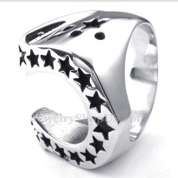 Anillo De Titanio Para Casco De Caballo Con Estrella De Cinco Puntas