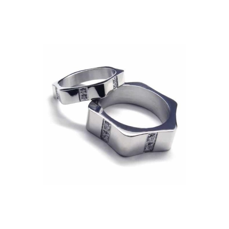 Anillo De Corte De Titanio Con Incrustaciones De Diamantes De 6 Mm Anillo De Corte De Titanio Con Incrustaciones De Diamantes De 6 Mm