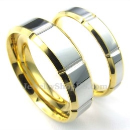 Anillo De Titanio, Oro Y Plata De Moda Para Hombre