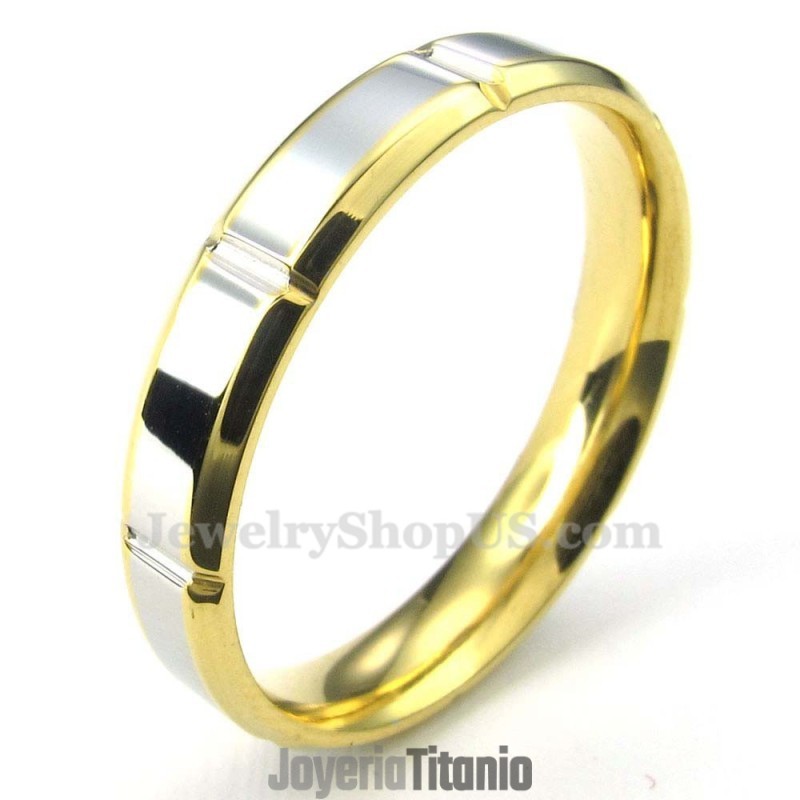 Anillo De Titanio, Oro Y Plata De Moda Para Mujer Anillo De Titanio, Oro Y Plata De Moda Para Mujer