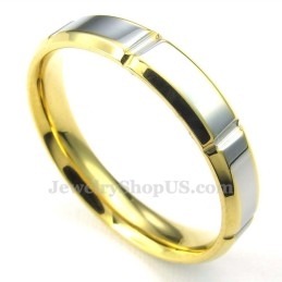 Anillo De Titanio, Oro Y Plata De Moda Para Mujer