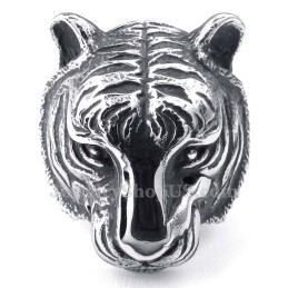 Anillo De Titanio Con Cabeza De Tigre