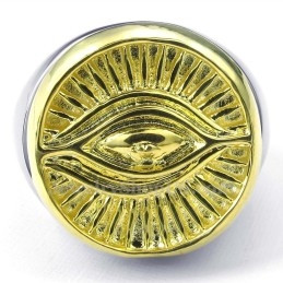 Anillo De Titanio Dorado Del Dios Del Sol