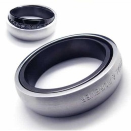 Anillo De Corte De Titanio Con Incrustaciones De Diamantes De 6 Mm Y Engaste Eterno.