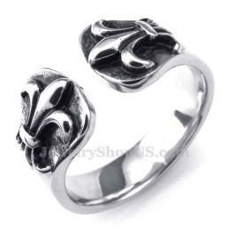 Anillo De Titanio Con Apertura De Flor En Forma De Cruz