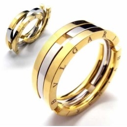 Anillo De Rompecabezas De Titanio Y Oro De 8 Mm