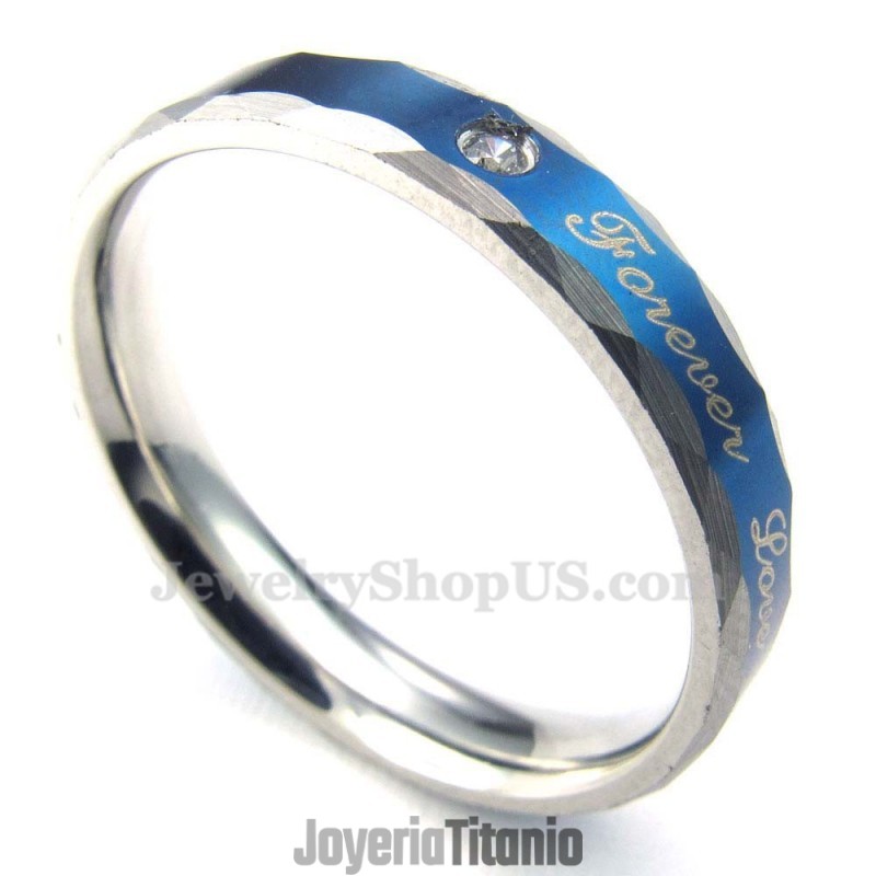 Anillo De Pareja De Titanio Azul Forever Love (Mujer) Anillo De Pareja De Titanio Azul Forever Love (Mujer)