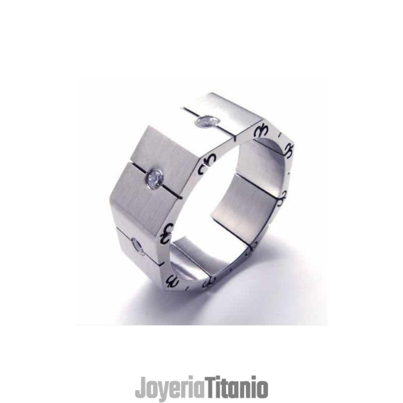 Anillo De Corte De Titanio Con Incrustaciones De Diamantes De 8 Mm Anillo De Corte De Titanio Con Incrustaciones De Diamantes De 8 Mm