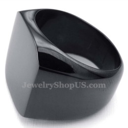 Anillo Liso De Titanio Negro Para Hombre