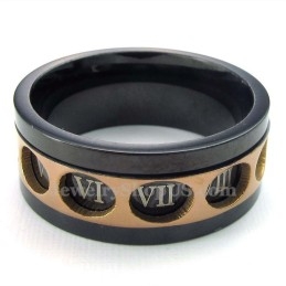 Anillo Giratorio De Titanio Con Números Romanos