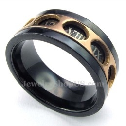 Anillo Giratorio De Titanio Con Números Romanos