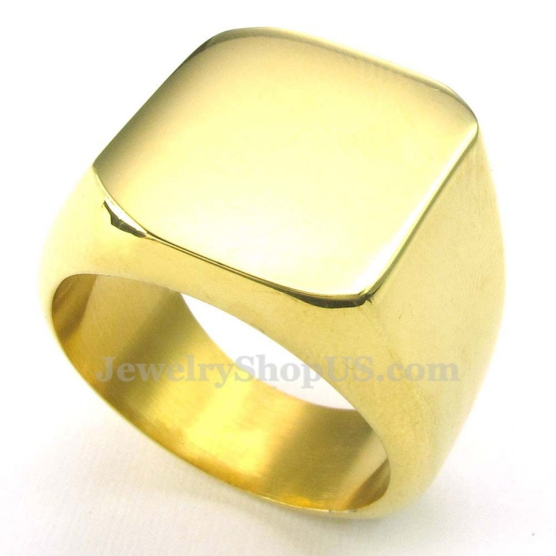 Anillo Liso De Titanio Y Oro Para Hombre