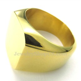 Anillo Liso De Titanio Y Oro Para Hombre