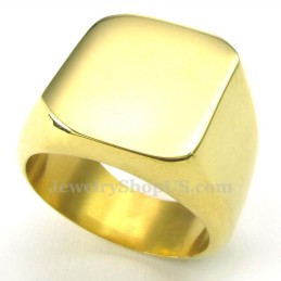 Anillo Liso De Titanio Y Oro Para Hombre
