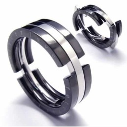 Anillo De Rompecabezas De Titanio Negro De 8 Mm