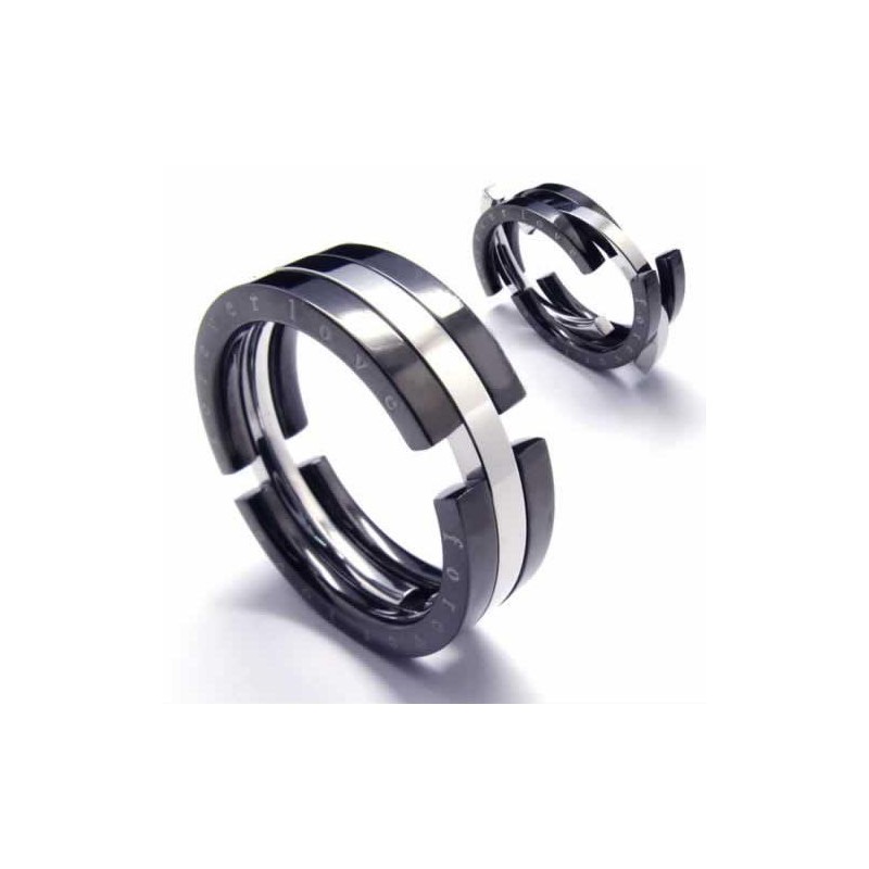 Anillo De Rompecabezas De Titanio Negro De 8 Mm Anillo De Rompecabezas De Titanio Negro De 8 Mm